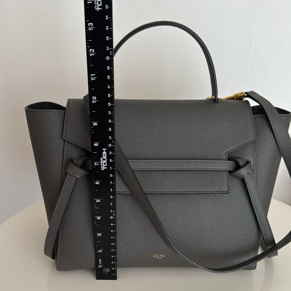 Celine *NEW* Grey Top Handle Leather Bag with Shoulder Strap & Dust Cover - Picture 7 of 14